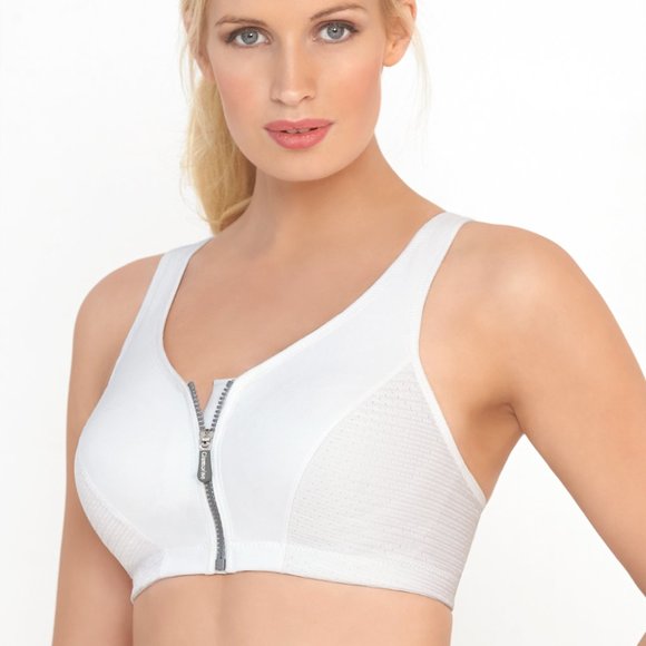 Set of 3! 32D Glamorise SPORT Bra (Racerback) T-Back Zip (HIGH-IMPACT) White NEW - Picture 10 of 16